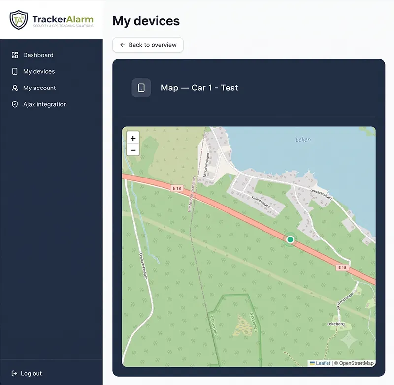 Realtidtracking av GPS larm och inbrottslarm till lastbil